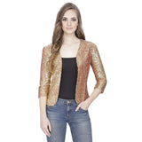 Emmylyn Golden Sequined Jacket For Women
