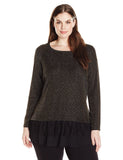 Karen Kane Women's Plus Size Lace-Inset Sparkle Top